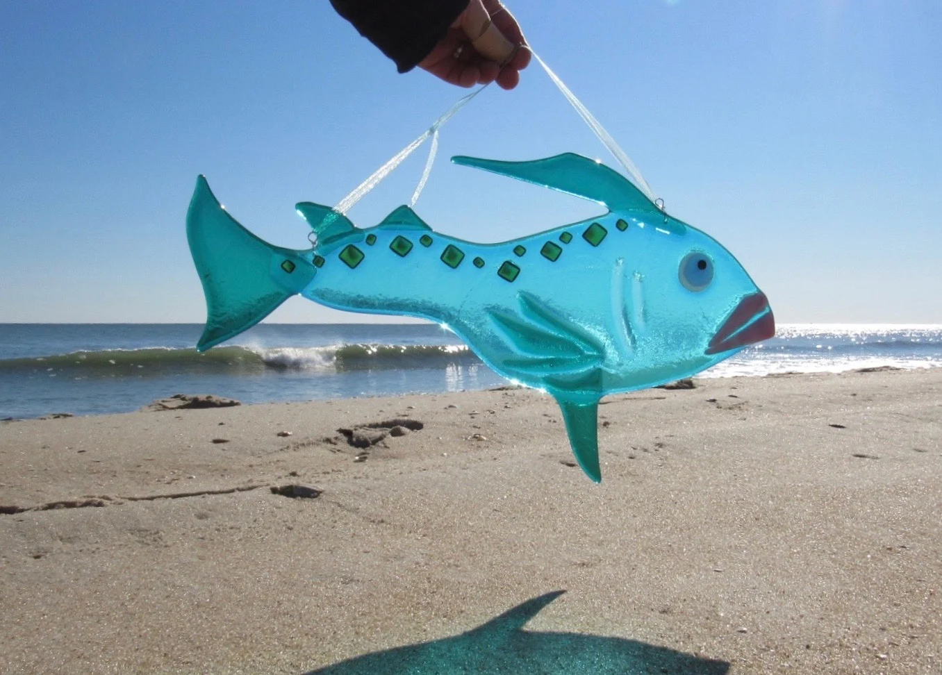 Medium Fused Glass Fish Lightcatcher - Bertha the Fish